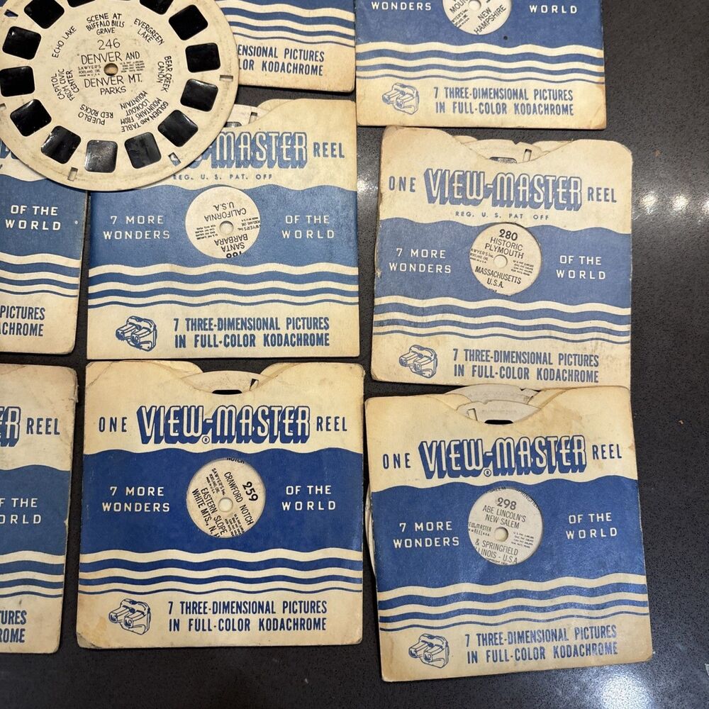 VTG Sawyer View Master Stereoscope Bakelite With 34 Reels 7 More Wonders World - Picture 6 of 11